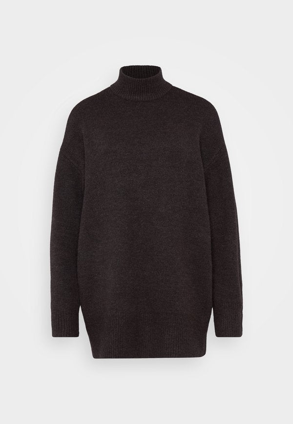 Vero Moda Petite VMIRIS HIGHNECK - Jumper - chocolate torte melange