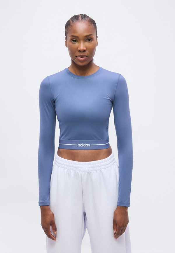 adidas Performance HYPERGLAM CROPPED LONG SLEEVE - Long sleeved top - preloved ink