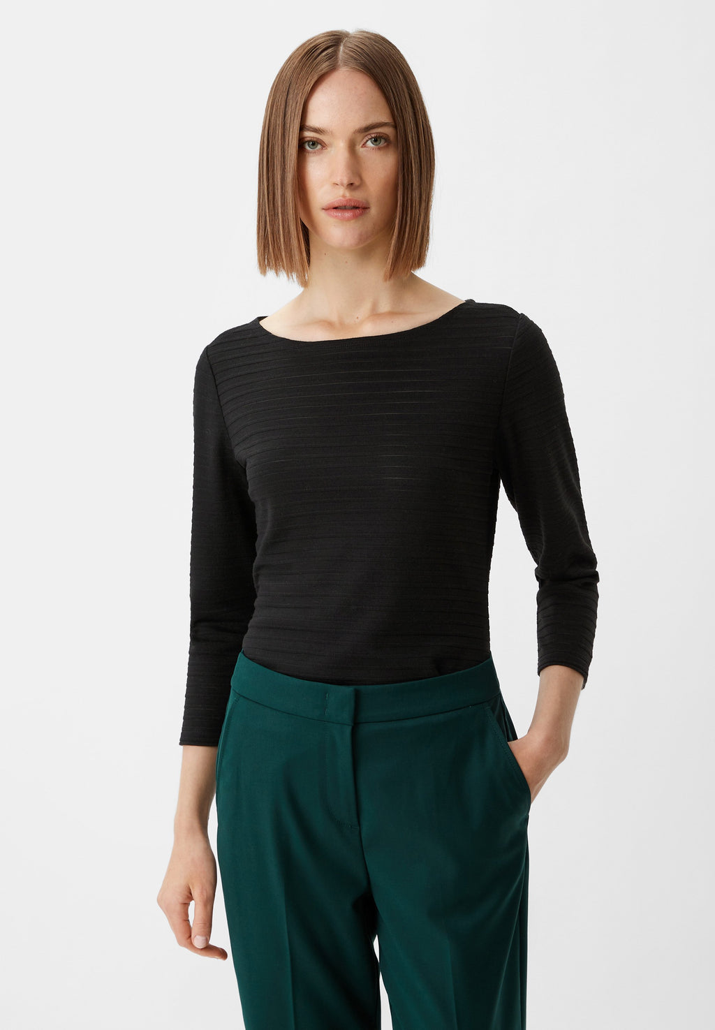 comma casual identity MIT SEMITRANSPARENTEN STREIFEN