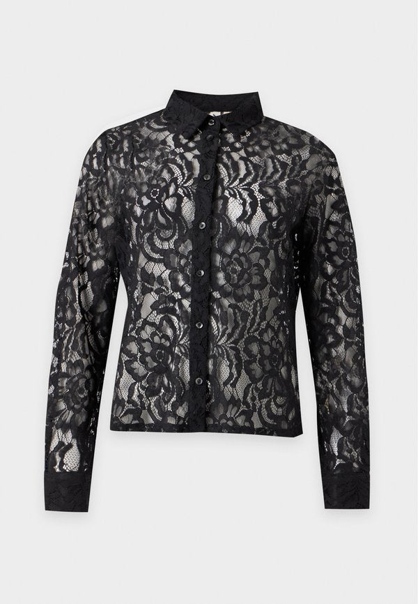 ONLY ONLBIRUN SHIRT - Button-down blouse - black