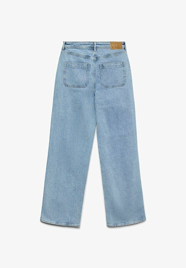 Vero Moda Wide-fit VMTESSA High rise Wide Leg Fit - Straight leg jeans - light blue denim