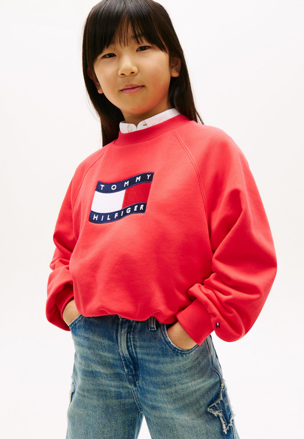 WAVY FLAG PUFF HEM RELAXED SWEATSHIRT Media 5