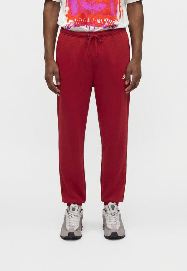 Nike Sportswear M NK CLUB BB JOGGER - Tracksuit bottoms - tough red/white
