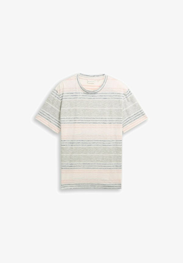 TOM TAILOR TOM TAILOR T-SHIRT T-SHIRT MIT INSIDE-OUT STREIFENMUSTER - Print T-shirt - rose teal multi color stripe