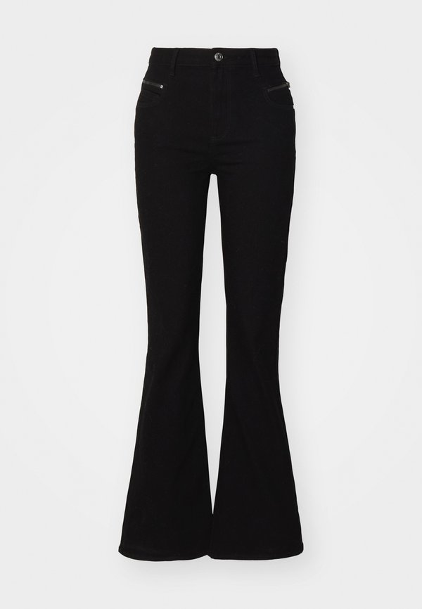 ONLY ONLSANDRA ZIP BOX - Flared Jeans - black