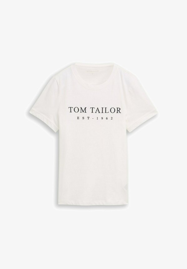TOM TAILOR LOGO  - Print T-shirt - off white