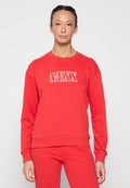 Rote Sweatshirt aus Baumwollmischung, mit Rundhalsausschnitt, gerippten Bündchen und Saum, mit weißem "MEXX"-Logo auf der Vorderseite.