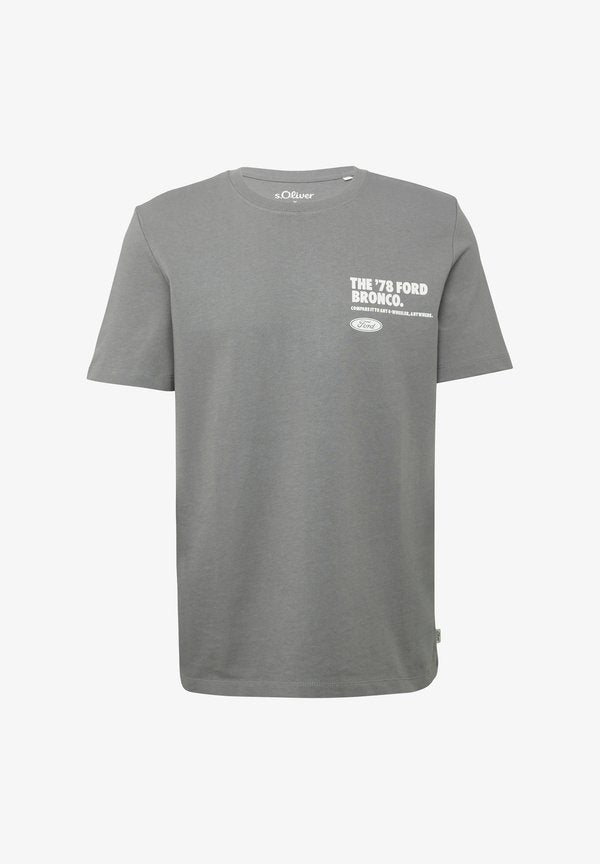 s.Oliver Print T-shirt - grau