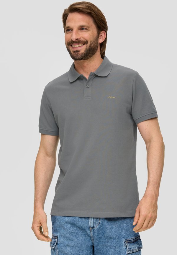 s.Oliver MIT LOGO-STICKEREI - Polo shirt - grau meliert