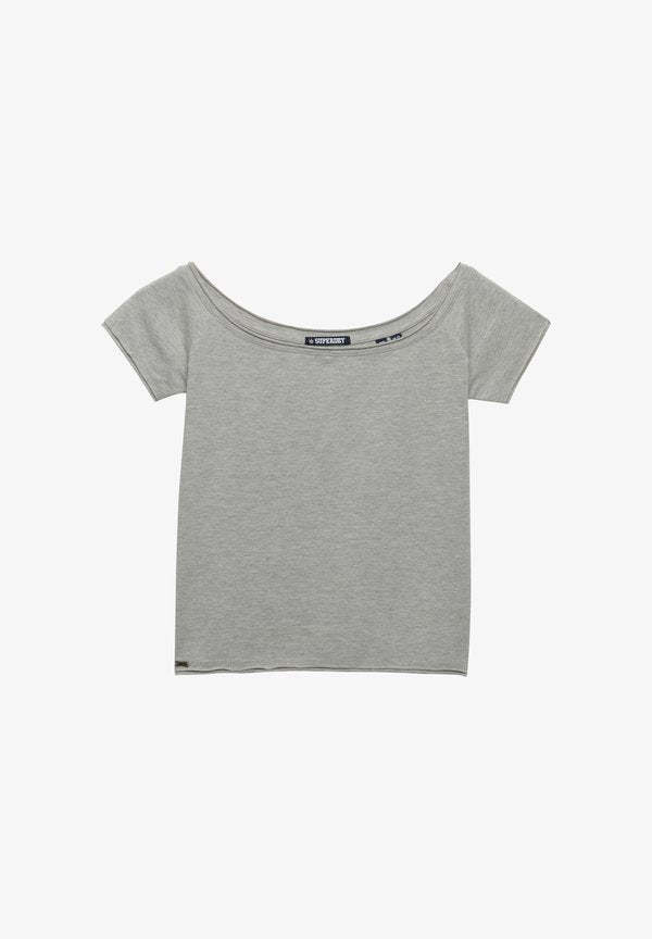 Superdry & Co SUPERDRY BARDOT SHORT SLEEVE OFF SHOULDER - Print T-shirt - grey marl