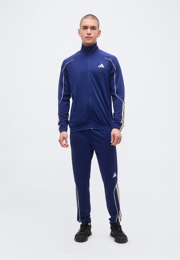 adidas Sportswear STADIUM 3 STRIPES TRACKSUIT - Tracksuit - dark blue/beige