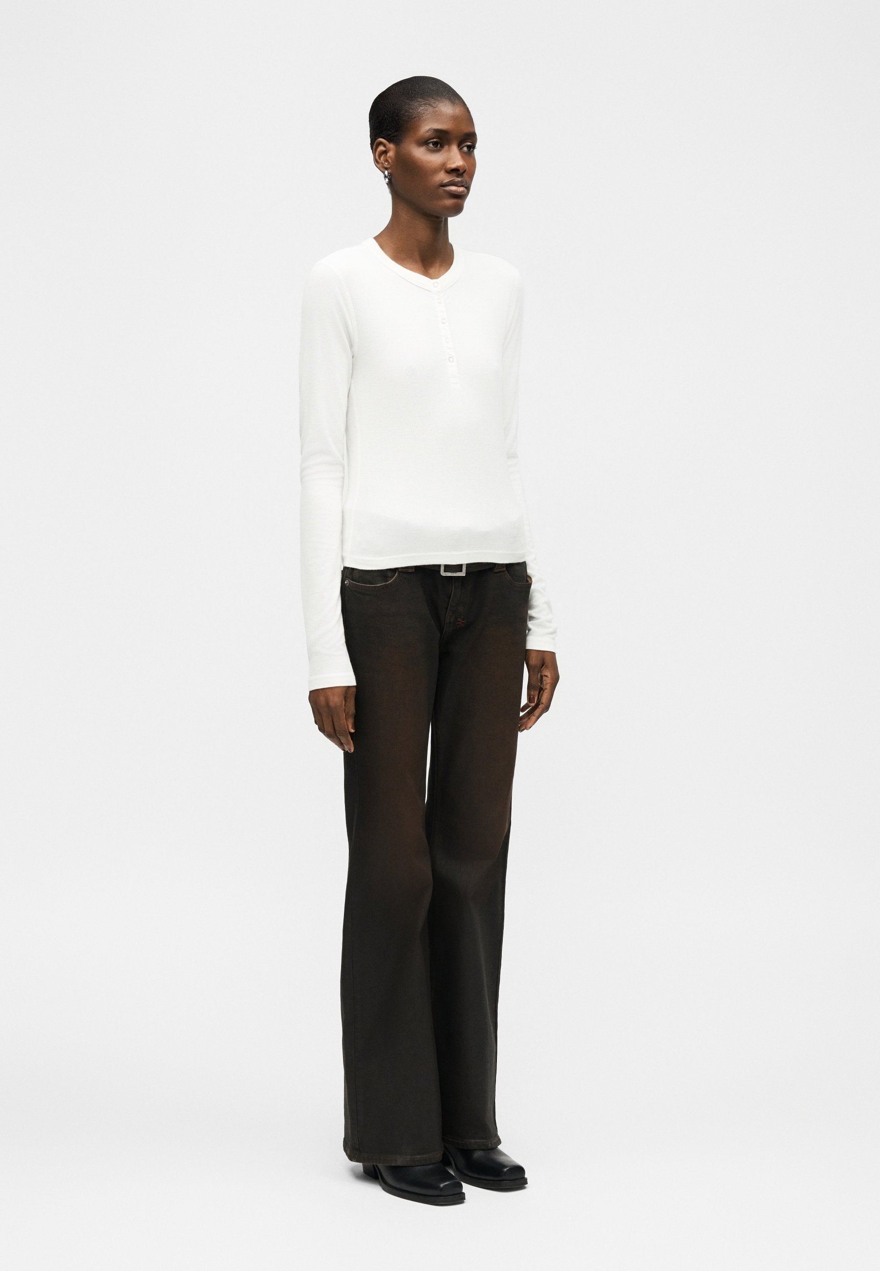RE/DONE LONG SLEEVE RIBBED HENLEY