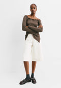PULL&BEAR CREASED-EFFECT BARDOT