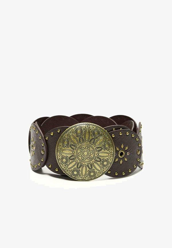 Bershka MEDALLION - Waist belt - dark brown