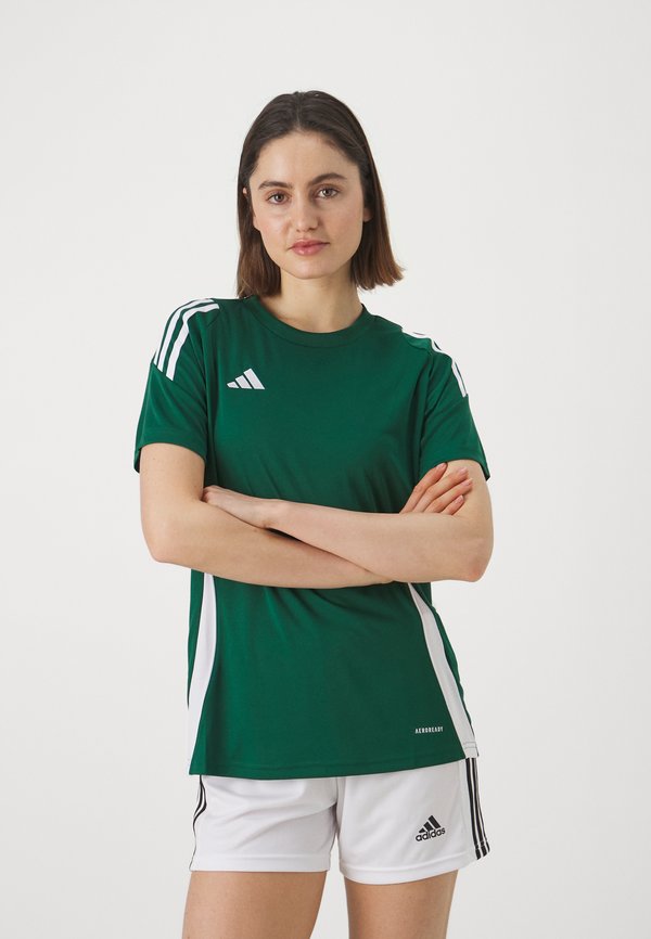 adidas Performance TIRO24 JERSEY - Sports T-shirt - team dark green/white