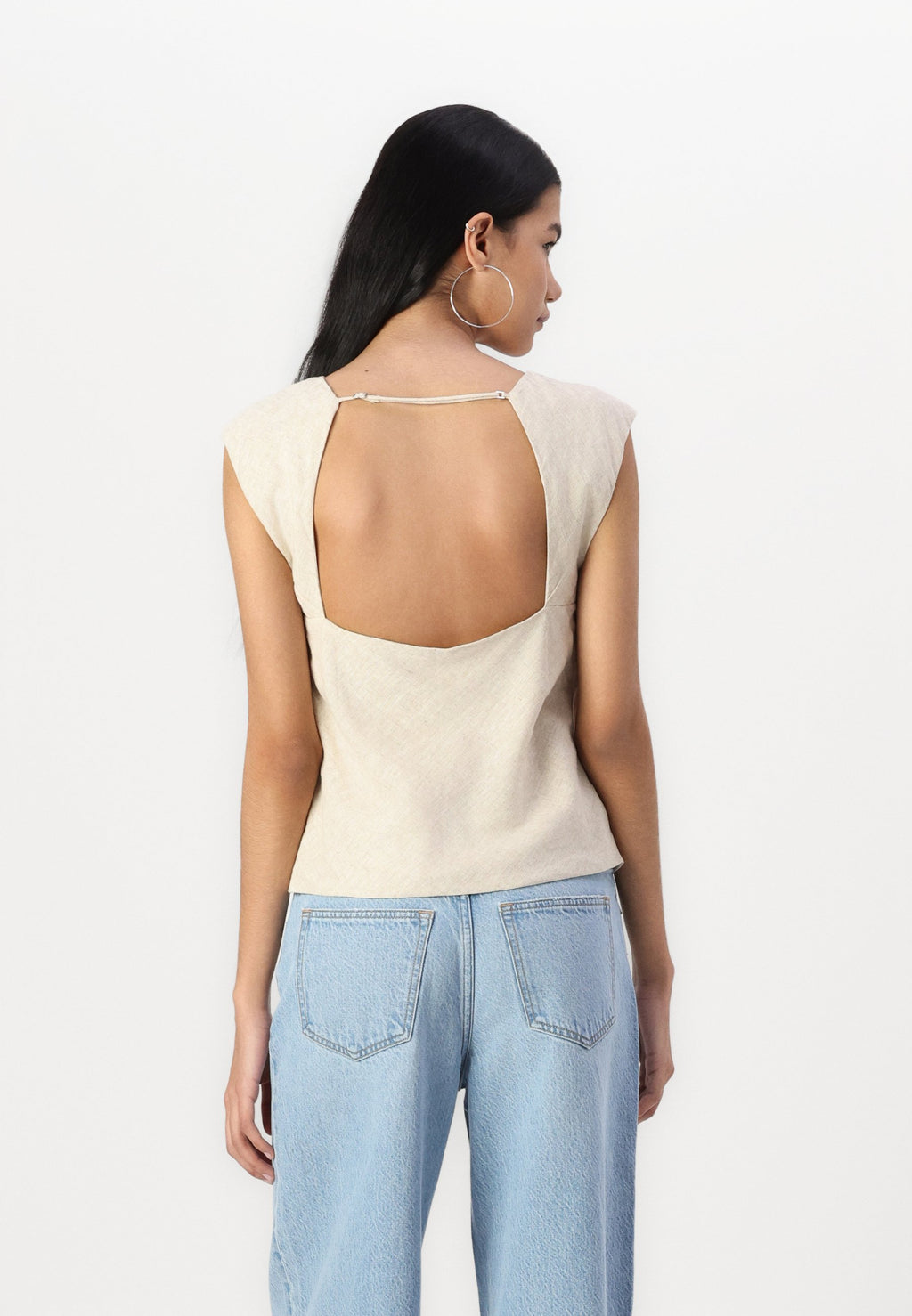 Abercrombie & Fitch Linen-Blend Skimming Shell Top