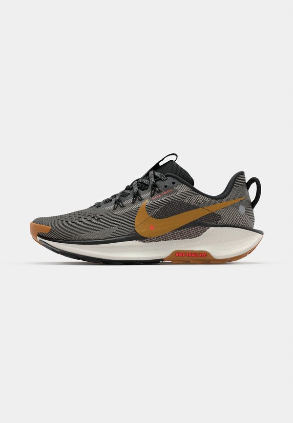 Nike Performance PEGASUS TRAIL 5 - Trail running shoes - black/desert ochre/fir/college grey/bright crimson
