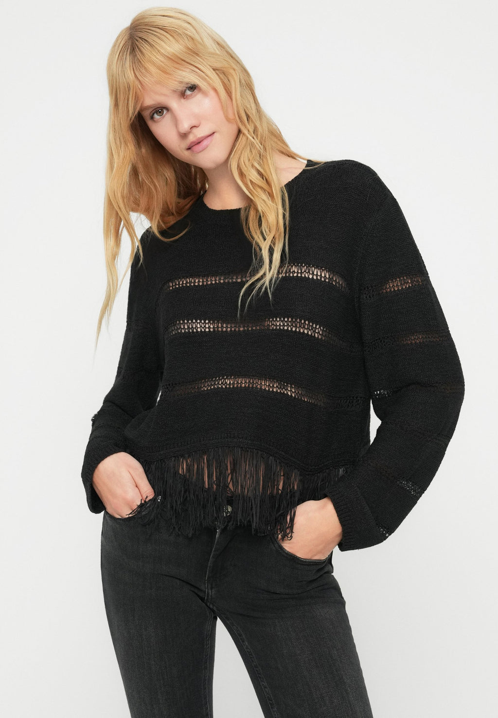ONLY ONLLEA FRINGE O NECK