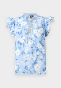 Vero Moda VMNELLIE CELIA FRILL - Top - brunnera blue