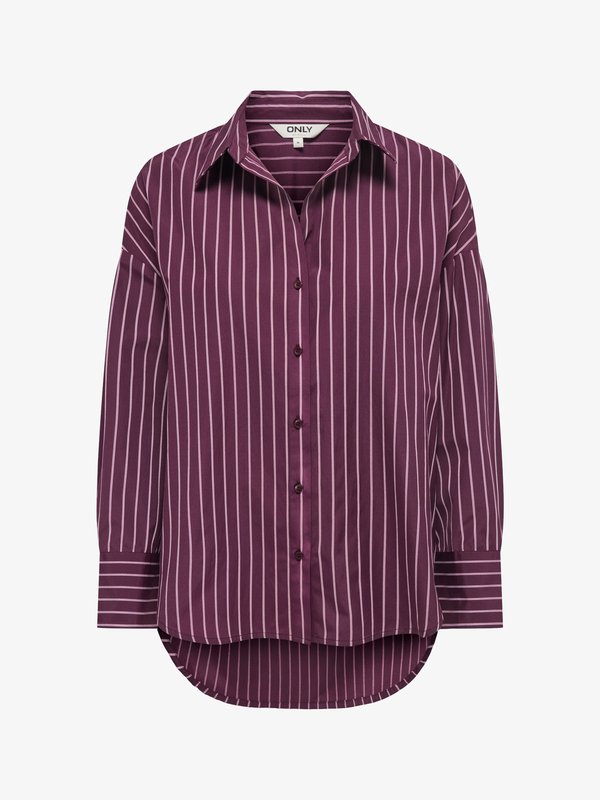 ONLY ONLOREGON ALVA LS REG SHIRT NOOS WVN - Button-down blouse - grape wine