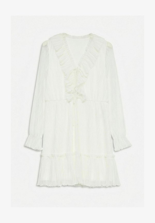 Vero Moda PEPLUM DRESS VMMARIA SHORT DRESS - Day dress - snow white