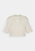 adidas Sportswear ESSENTIALS 3 STRIPES LOOSE - Print T-shirt - alumina/white