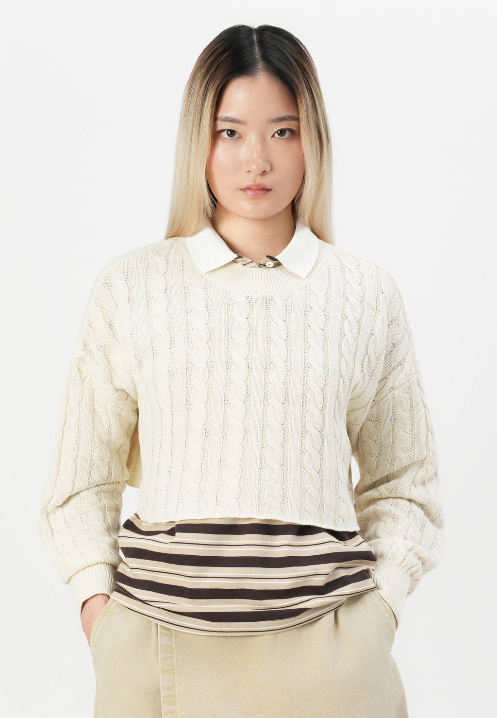 ONLY ONLBIRTIE SHORT CABLE O NECK
