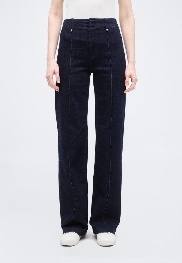 Vero Moda Tall VMMARLA PINTUCKS - Wide Leg - dark blue denim