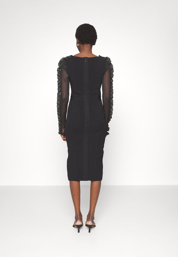 Hervé Léger SWEETHEART MIDI DRESS RUFFLES