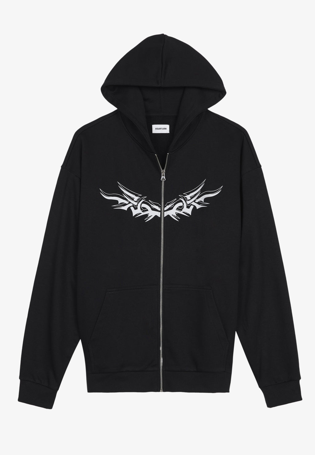 YOURTURN UNISEX RELAXED FIT ZIP-UP HOODIE