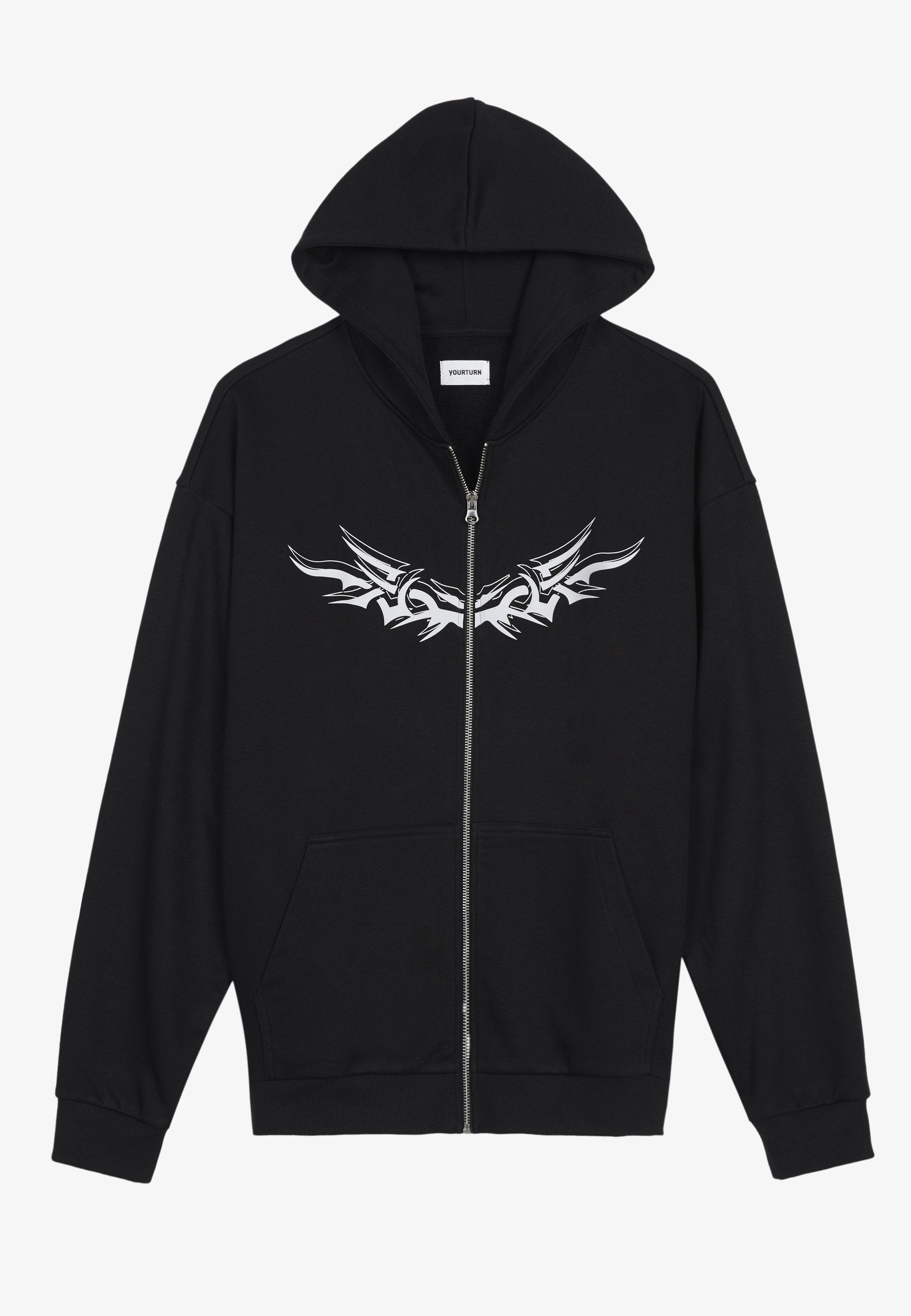 YOURTURN UNISEX RELAXED FIT ZIP-UP HOODIE