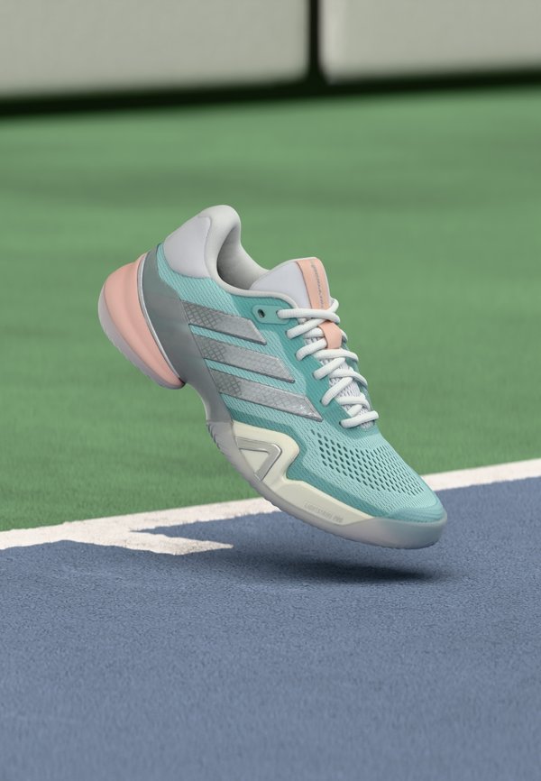 adidas Performance BARRICADE 14 W - Multicourt tennis shoes - semi flash aqua/silver-coloured metallic/blush pink