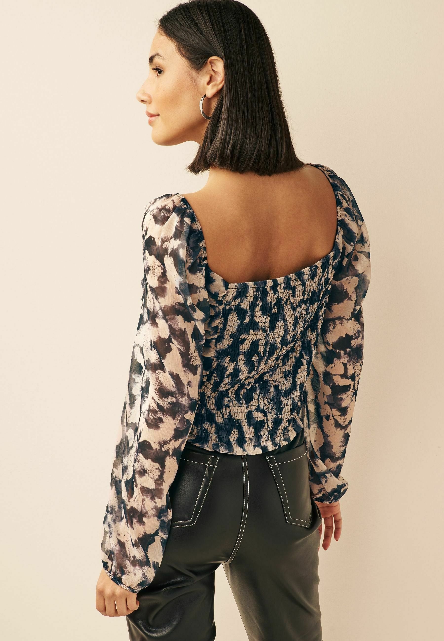 Next RUCHED LONG SLEEVE GEORGETTE TOP