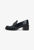 Tommy Hilfiger SHINY BLOCK HEEL PENNY  - Slip-ons - space blue