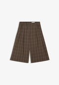 Bershka BUTTON CULOTTE - Shorts - dark brown