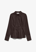 Vero Moda Poplin AWALVA - Button-down blouse - chocolate torte