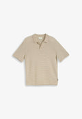 TOM TAILOR Polo shirt - cashew beige offwhite stripe