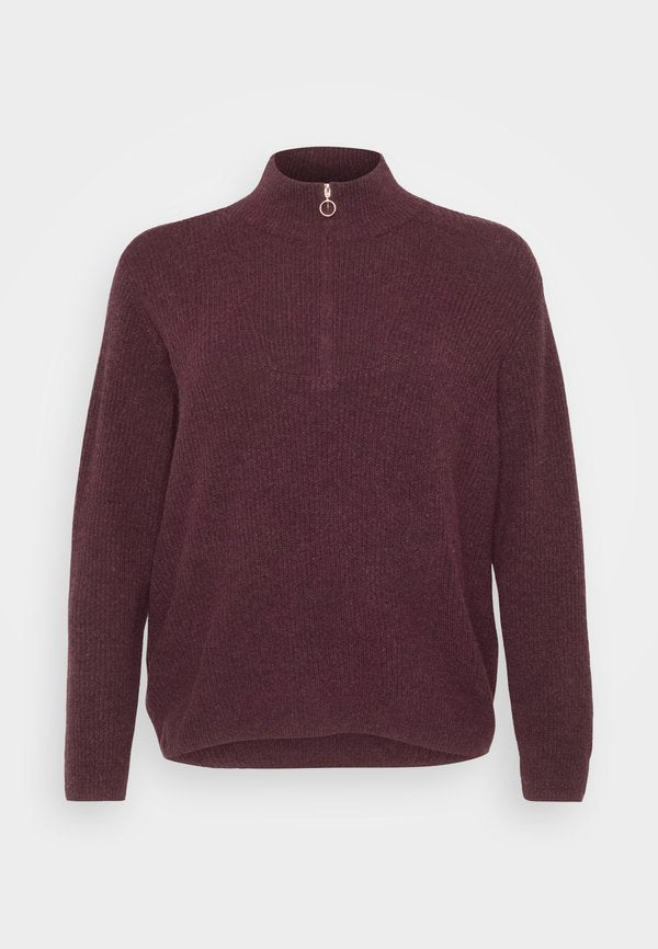 Vero Moda Curve Knitted VMCPLAZA Knitted - Jumper - winetasting melange