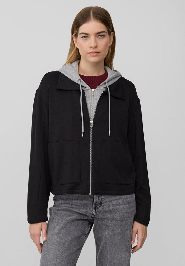 s.Oliver SWEATSHIRT JACKE - Zip-up sweatshirt - schwarz