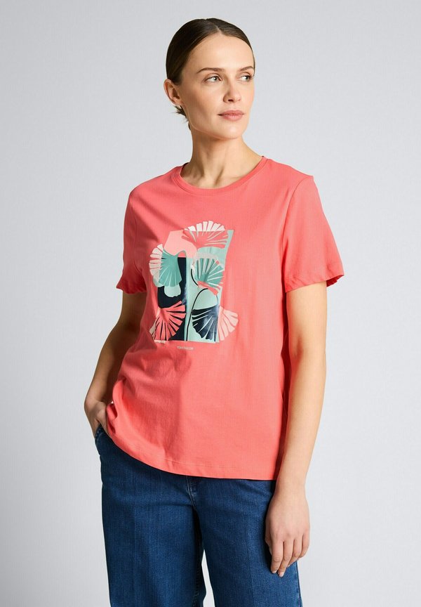 TOM TAILOR Print T-shirt - soft coral pink