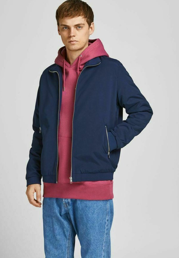 Jack & Jones JJERUSH HARRINGTON - Bomber Jacket - navy blazer