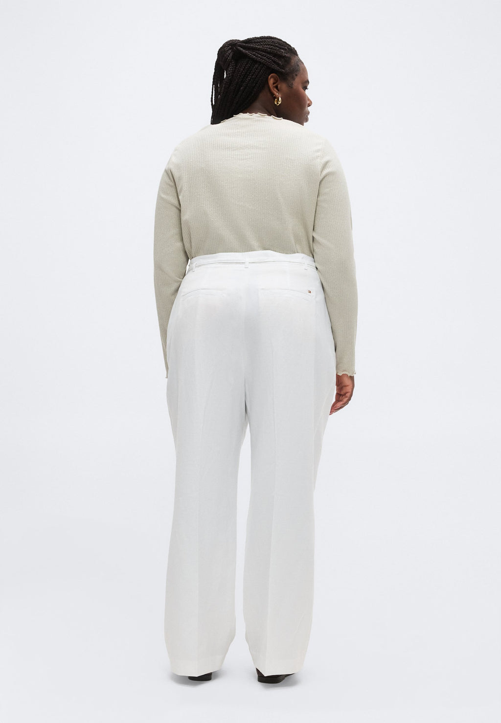 CURVE WIDE LEG LINEN BLEND TROUSERS Media 4