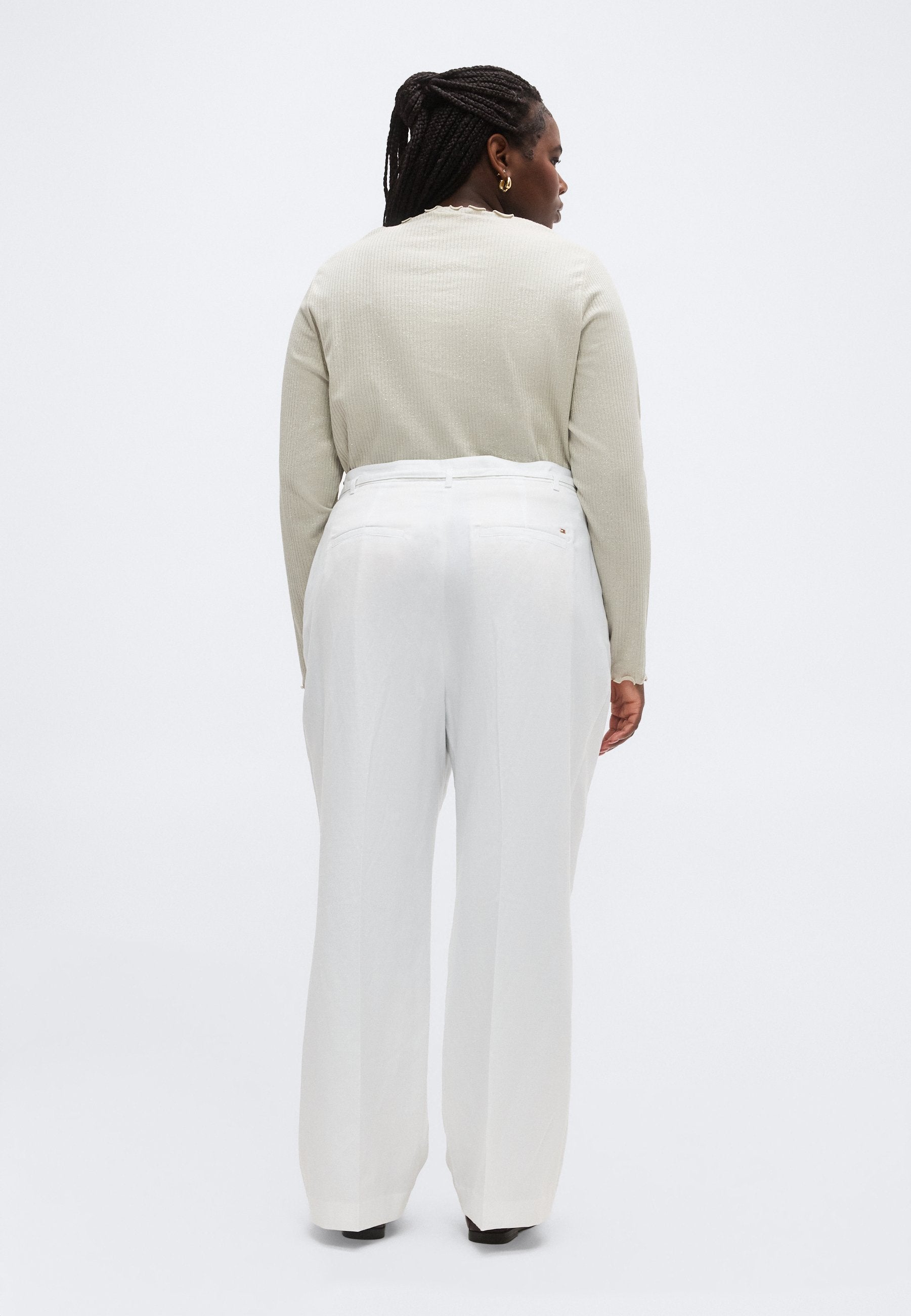 CURVE WIDE LEG LINEN BLEND TROUSERS Media 4