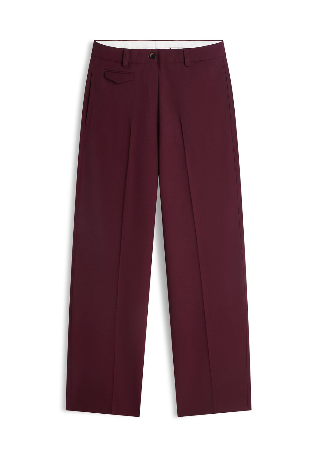 WOOL BLEND LOOSE STRAIGHT LEG TROUSERS Media 1