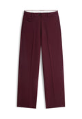 WOOL BLEND LOOSE STRAIGHT LEG TROUSERS Media 1