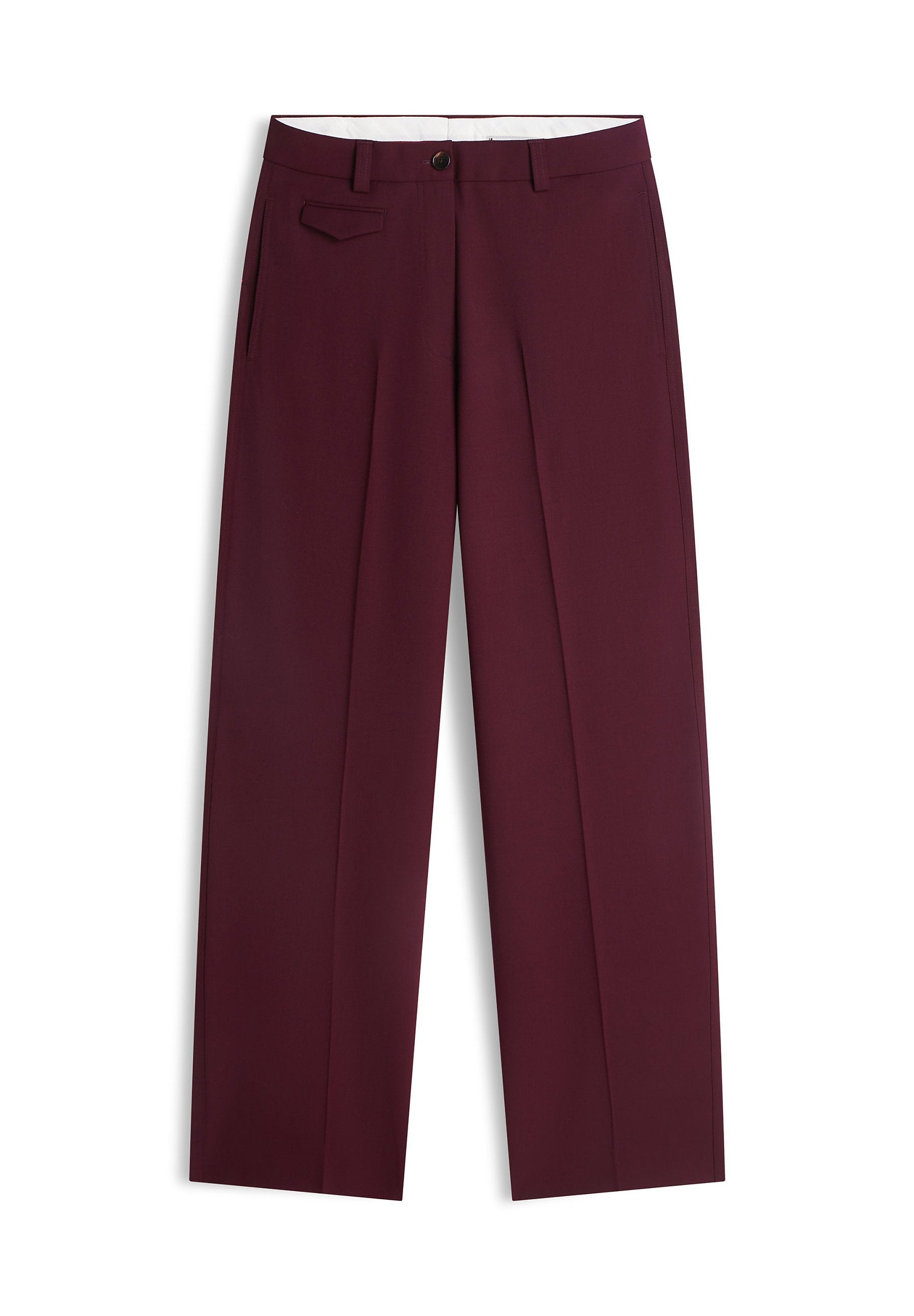 WOOL BLEND LOOSE STRAIGHT LEG TROUSERS Media 1