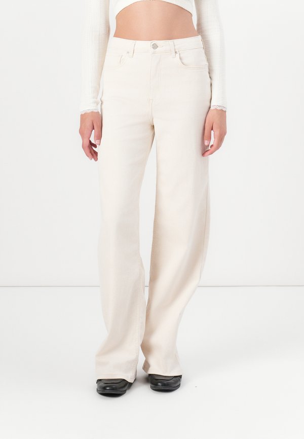 ONLY Wide-fit ONLMADISON High waist Wide Leg Fit - Wide Leg - ecru