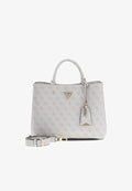 Guess MERIDIAN II GIRLFRIEND SATCHEL BAG - Handbag - bone logo