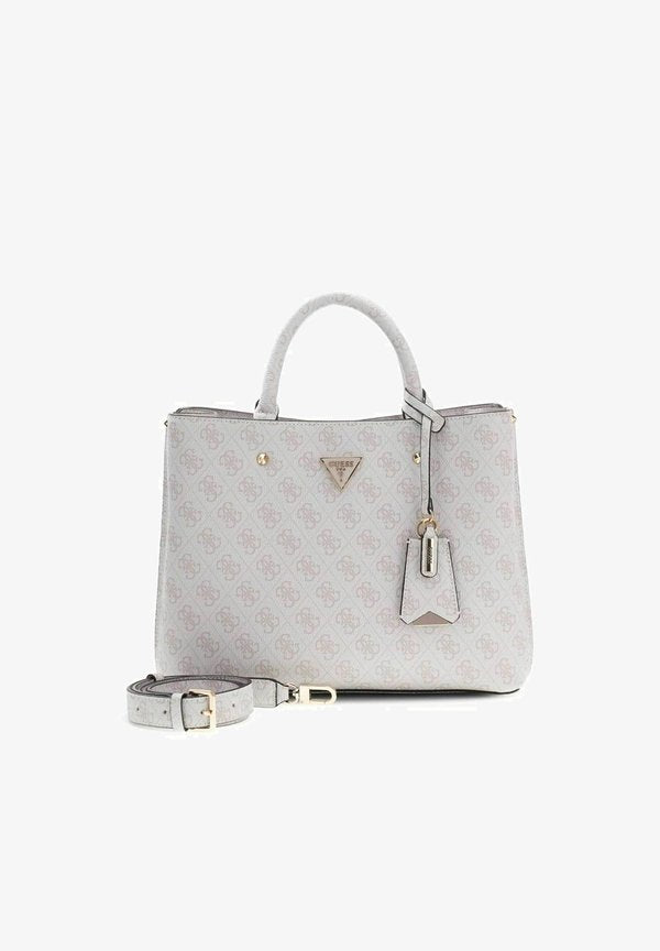 Guess MERIDIAN II GIRLFRIEND SATCHEL BAG - Handbag - bone logo