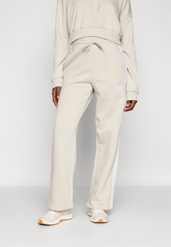 adidas Sportswear ESSENTIALS 3 STRIPES OPEN HEM PANTS - Tracksuit bottoms - alumina/white